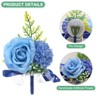 Unique Bargains Artificial Rose Flower Men Wedding Boutonnieres 2 Pcs - 2 of 4