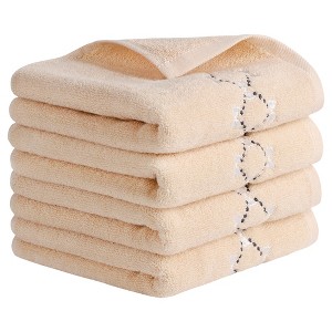 REGALWOVEN Bathroom Embroidered Bow Pattern Cotton Soft Absorbent Hand Towel 13 x 29 Inch - 1 of 4