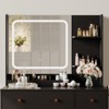 Acekool Makeup Vanity Set with LED Mirror, Charging Station, Storage Cabinet, Drawers & Stool, Modern Dressing Table for Bedroom, 37 Inch - 3 of 4