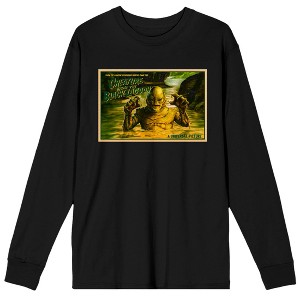 Universal Monsters Creature From The Black Lagoon In Frame Crew Neck Long Sleeve Black Adult Tee - 1 of 3