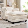 Sapphtopaz Accent Chair Upholstered Boucle Sofa Lounge Chair with Portable Ottoman, Double Deep Cushion Comfy Chair Arm Chair for Living Room - 2 of 4