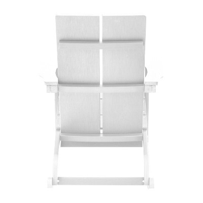 Modern White Polyresin Adirondack Rocking Chair with UV Protection