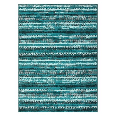 Washable Modern Geometric Rug Non Slip Low Pile Rug Soft Throw Floor Cover Foldable Indoor Carpet for Living Room Bedroom Playroom Nursery