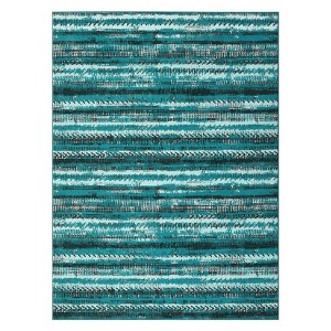 Washable Modern Geometric Rug Non Slip Low Pile Rug Soft Throw Floor Cover Foldable Indoor Carpet for Living Room Bedroom Playroom Nursery - 1 of 4