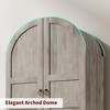 72" Tall Kitchen Storage Pantry Cabinets with 4 Glass Doors & 2 Drawers, Arched Wood Display Cupboard for Kitchen, Dining, Living Room - 3 of 4