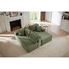 Dolonm 103.2 in. Corduroy L-Shaped Cloud Sectional 4-Seater Sofa Deep Seat Couch No Assembly（Black） - 3 of 4