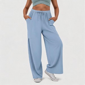 Women's Elegant High Waist Pleated Wide Leg Pants