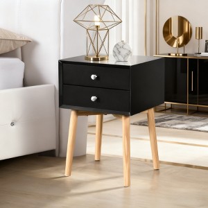 Tiramisubest Nightstand 1PC/2PCS Drawer 2 Tier Storage Wood Side Table Compact Bedside Table with Storage Kids Bedroom - 1 of 4