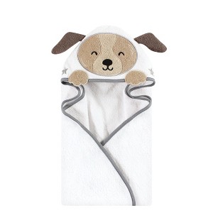 Hudson Baby Infant Boy Cotton Animal Face Hooded Towel, Astronaut Dog, One Size - 1 of 2