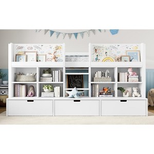 Bellemave Twin Size Low Loft Bed with Chalkboard & Curtain Under the ...