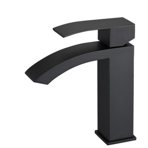 ChicFurnit Bathroom Sink Faucet Waterfall Design with Pop Up Drain for Stylish Bathroom Sinks, Black, 11"*10"*5.5" - 1 of 4