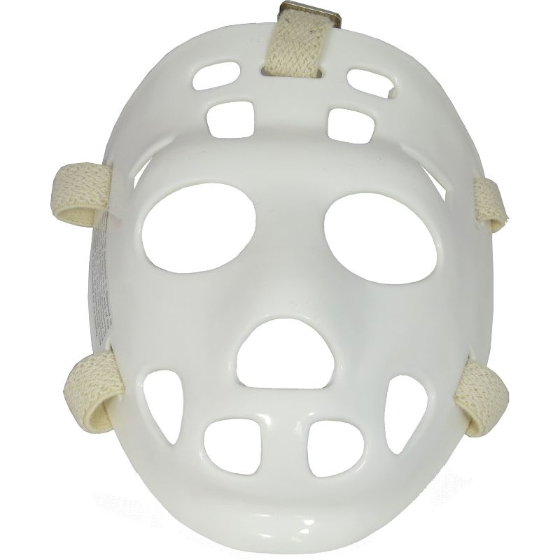 MyLec Pro Goalie Mask, Youth Hockey Mask, High-Impact Plastic, Helmet with Ventilation Holes & Adjustable Elastic Straps, Secure Fit (White,Small), 1 of 3