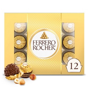 Ferrero Rocher Fine Hazelnut Chocolate Candy - 5.3oz/12ct - 1 of 4