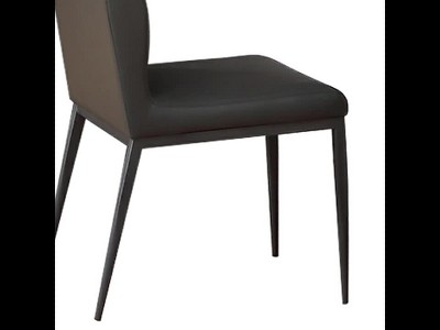 Gray Faux Leather and Metal Industrial Accent Chair