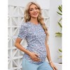 Clearlove Maternity Casual Shirts Women's Puff Short Sleeve T-Shirt Pregnancy Striped Ruched Side Tunic Top - 4 of 4