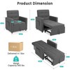 Sleeper Sofa Chair Bed, 3-in-1 Sofa Bed with Comfortable Sponge, 5 Gears Adjustable Backrest Lounge Chair - 2 of 4
