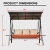 NAYSAYE Patio Swing Three Person Porch Swing with Adjustable Canopy Cushions and Side Tables for Outdoor Use , Brown, 47.1"*68.7"*96.12" - 2 of 4