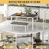 Zevemomo 6-Piece Solid Wood Dining Table Set, Including 1 Dining Table, 4 Upholstered Chairs and 1 Bench, for Dining Room, Kitchen, , White Diamond - 3 of 4