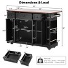 Kitchen Island Cart with Drop Leaf, Glass Doors, Power Outlet, 3 Drawers, 5 Side Racks, Rolling Cabinet for Dining Room or Pantry-The Pop Home - 4 of 4