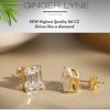 Emerald Cut Stud Earrings for Women 7.5 Ct Sterling Silver Studs for her Ginger Lyne Collection - 3 of 4