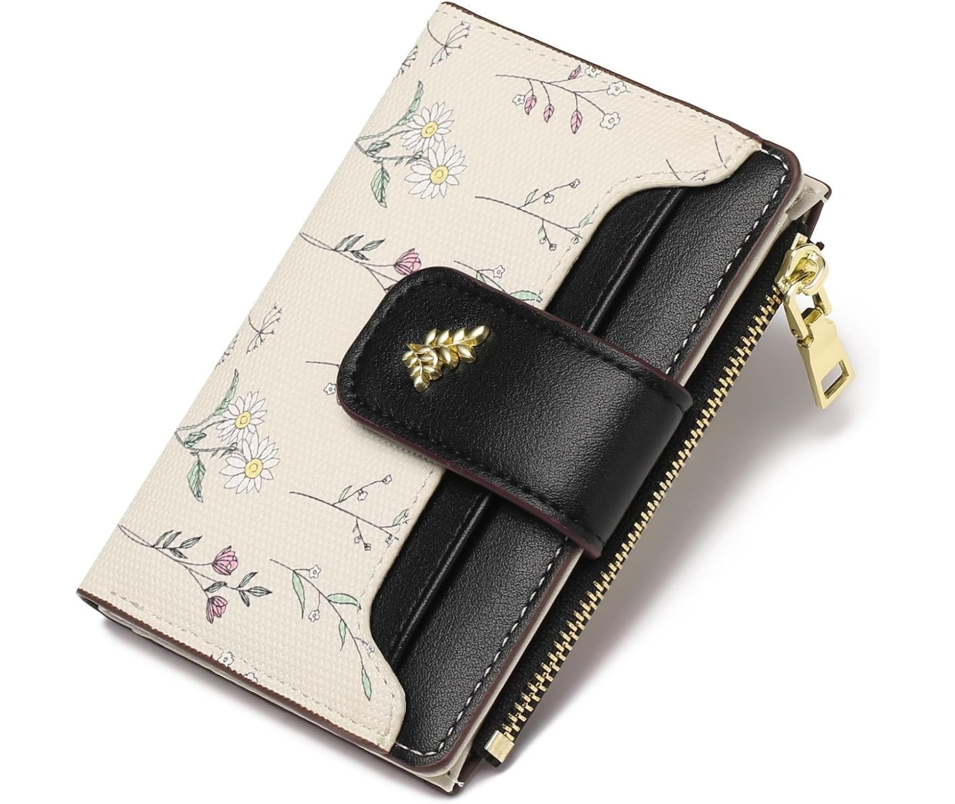 FATMOON Small Wallets for Women,RFID Blocking - Slim Bifold Wallet with Zipper Pocket & ID Window - for Travel, Parties, Everyday Use