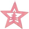 Northlight Cut Out Pine Tree in Wooden Star Christmas Ornament - 4"  - Pink - 3 of 4