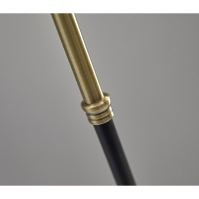 Bergen 59" Antique Brass & Black Mid-Century Modern Floor Lamp