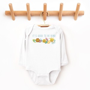 The Juniper Shop Mini Smiley It's Good To Be Kind Lumi Long Sleeve Bodysuit - 6M - White - 1 of 4