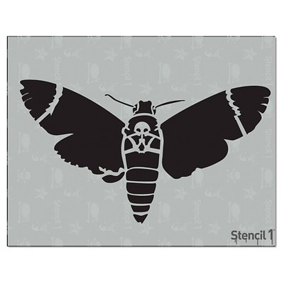 Stencil1 Moth Skull - Stencil 8.5" x 11"