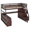 NicBex Full Size Loft Bed with Desk Pine Bed Frame with 2 Shelves, 7 Drawers, Stairs and Full Length Guardrail, No Box Spring Required - 3 of 4