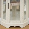 Gulches White Lighted Corner Curio Cabinet - Tempered Glass Doors/Shelves, Crown Design with Bulb for Living Room/Bedroom Display - 4 of 4
