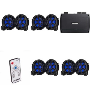 Kicker Premium Marine (4 Pair ) 8" Component Speaker and Amplifier bundle Includes LED Controller ( 51MSS84 & 48KXMA8004 ) - 1 of 4