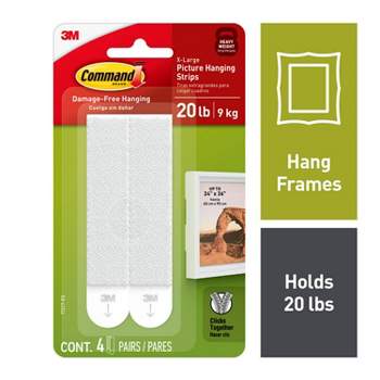 Command 2 Medium 4 Large Sized Water Resistant Replacement Strips White :  Target