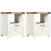 HOMCOM Farmhouse Side Table with 1 Drawer, 1 Open Shelf and Tabletop for Living Room, Set of 2, White - 4 of 4