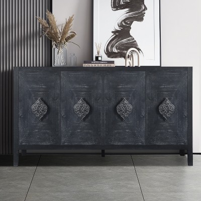 Dolonm 60 in. Antique 4-Door Storage Cabinet