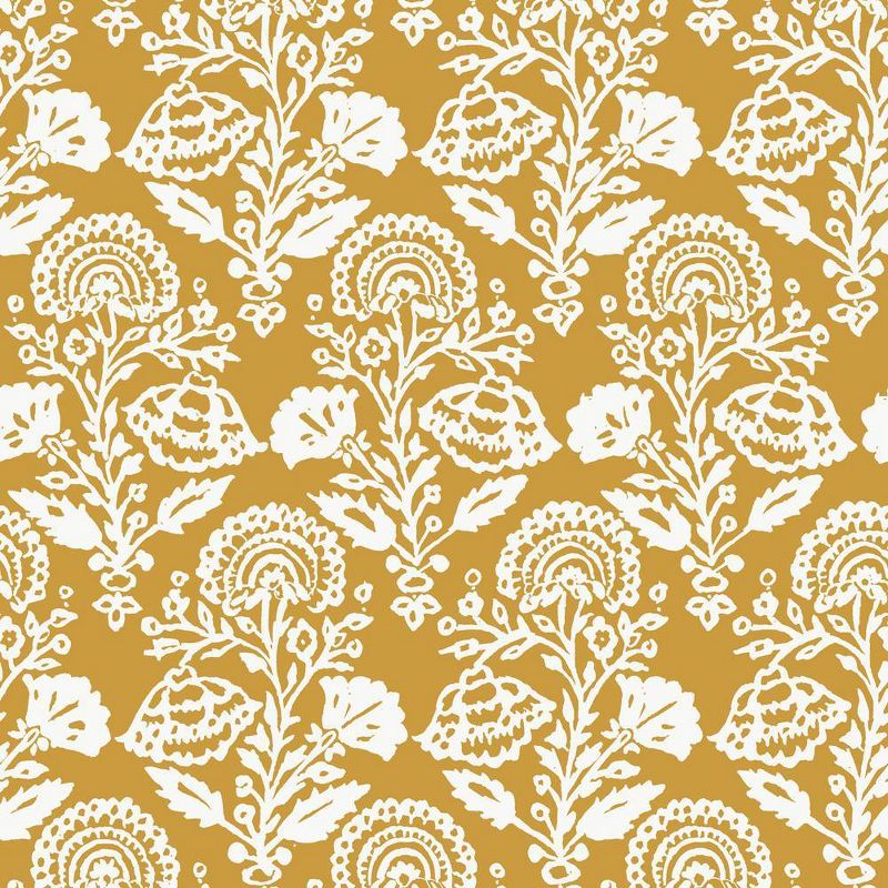 Tempaper Peel and Stick Wallpaper Floral Damask Ochre, 1 of 7