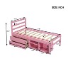 Twin/Full Size Platform Bed with Removable Storage Shelves and 2 Built-in Storage Drawers for Added Convenience-ModernLuxe - 3 of 4