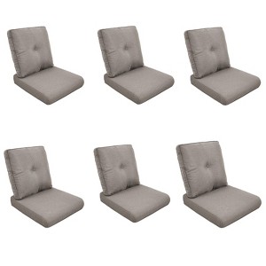 Outdoor Chair Cushion 6 Sets - 22" *25" Patio Furniture Cushions with Removable Cover, 28D High Density Sponge Filling Outdoor Patio Cushions - 1 of 4