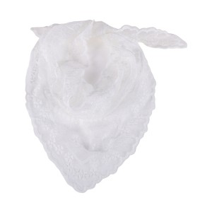 Unique Bargains French Lace Triangle Bandana White 1 Pc - 1 of 4