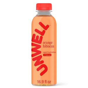 Unwell Orange Hibiscus Hydration Electrolyte Drink for Rapid Hydration + Focus - 16.9 fl oz Bottle - 1 of 4