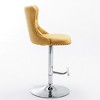 Velvet Bar Stools Set of 2 with Adjustable 25-33" Height, 360¡ã Swivel, Tufted Back, and Chrome Base for Home, Pub, or Kitchen Island - 4 of 4