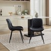 Dolonm Set of 2 Mid-Century Modern Dining Chairs – Upholstered PU Leather Kitchen Chairs with Ventilated Cushion & Sturdy Metal Legs - 3 of 4
