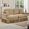 Hrinhom 76.4"W Elegant Mid Century Oversized Large Two Seater Sofa Couch with Flared Arms and Removable Ruffles Pleats Skirts - 2 of 4