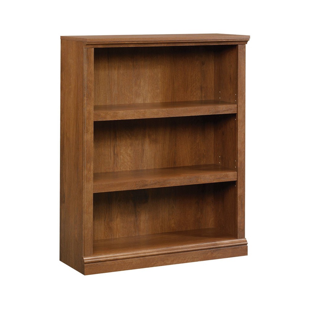 Photos - Wall Shelf Sauder 44" 3 Shelf Bookcase Oiled Oak Brown - : Adjustable, MDF Vertical St 