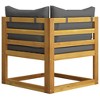 vidaXL Sectional Corner Sofa & Dark Gray Cushion Solid Acacia Wood - 4 of 4