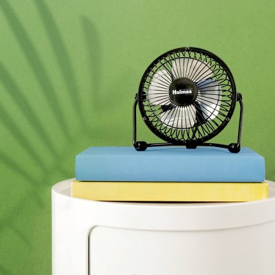 Holmes 4&#34; USB Powered Adjustable Head Personal Desk Fan Black_6