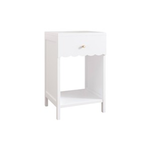ChicFurnit Nightstands Wooden Bedside Table Night Stand with Drawer and Shelf Modern End Table for Bedroom Storage, White, 16.93"*14.96"*26.77" - 1 of 4