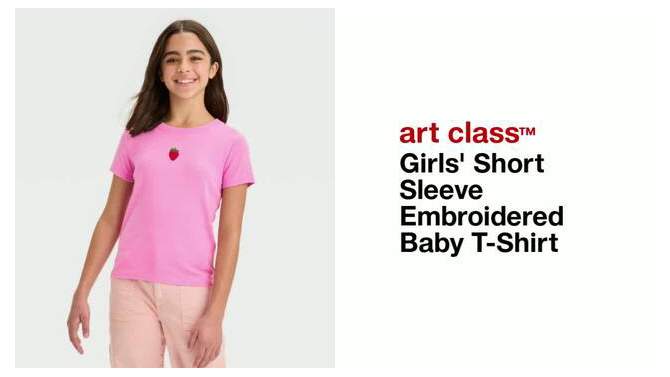 Girls' Short Sleeve Embroidered Baby T-Shirt - art class™, 2 of 5, play video