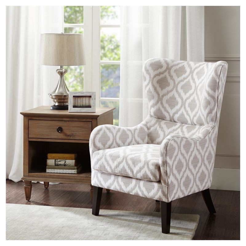 Aria Swoop Upholstered Wing Chair, 3 of 12