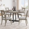 47Inch Round Dining Table, Round Dinner Table for 4, Industrial Kitchen Table w/ Wooden Top & Metal Base for Dining Room, Living Room(Only Table) - 4 of 4